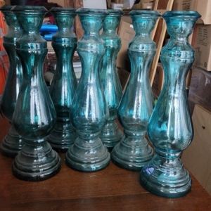 Vases - Large Tall Glass Vases (green) turquoise/blueish green